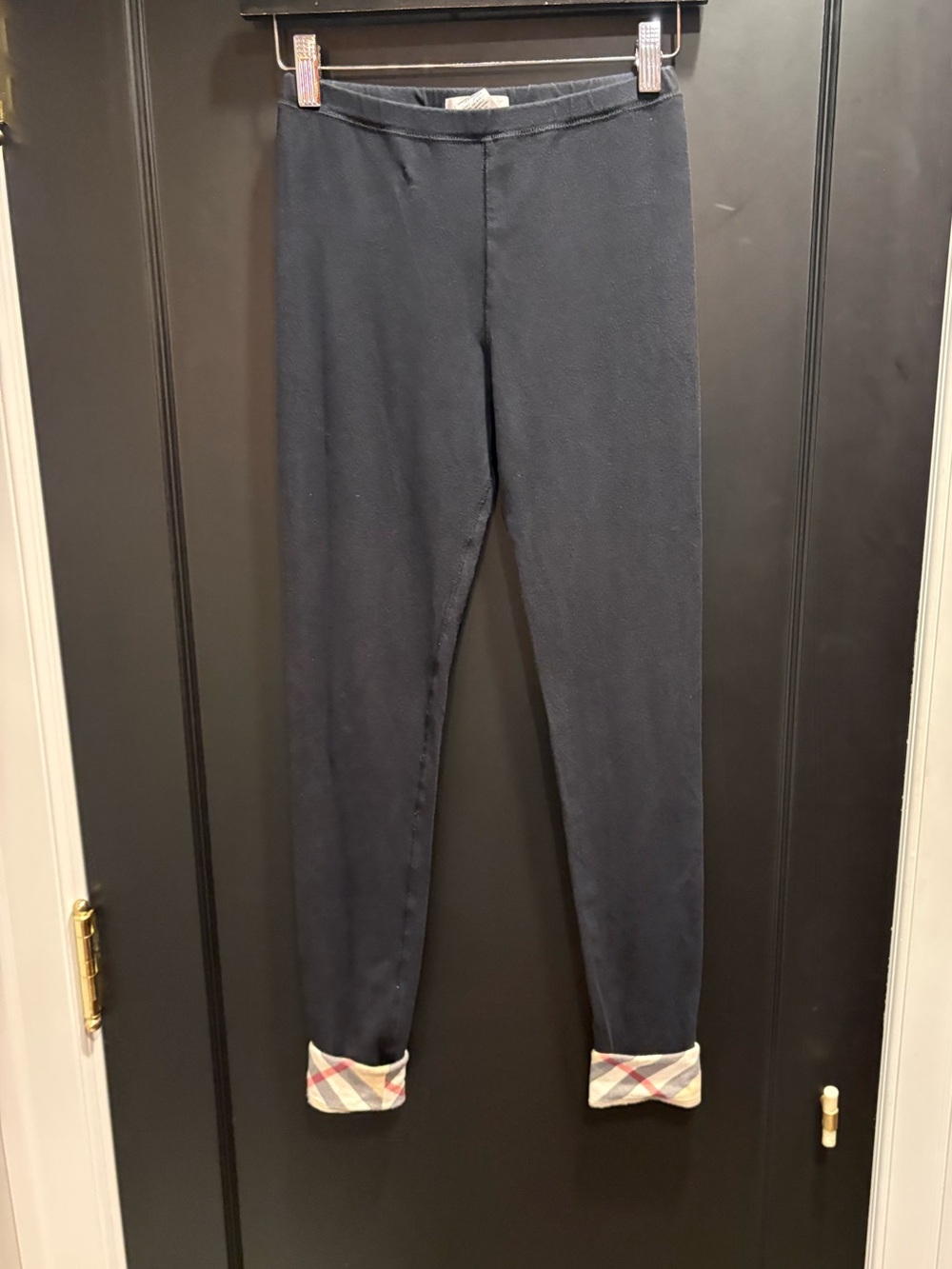 Girls nova check plaid cuffs Leggings Burberry size 14 years old kids As Is